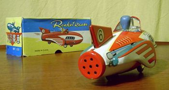 Rocket Racer Blechspielzeug zum beliebten Land Speed Record Wettbewerb der 60er - fr Jungs unentbehrlich!