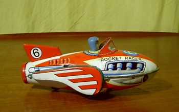 Rocket Racer Blechspielzeug zum beliebten Land Speed Record Wettbewerb der 60er - fr Jungs unentbehrliches Spielzeug!