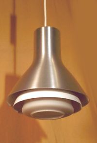 TEMDE Hngelampe aus gebrstetem Aluminium der Sixties fr blendfreies Licht
