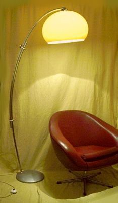 hhenverstellbare Bogenlampe im Seventies Space / Atomic Age Design