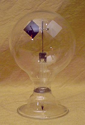 Solar-Lichtmhle, Lichtrad, Radiometer - ein Sonnensegel in Glhbirnen-Form