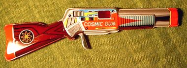 Cosmic Gun im Atomic Age Design - knatternder Pistolen-Spiel-Spaß