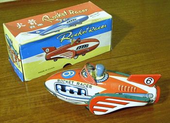 Rocket Racer Blechspielzeug zum beliebten Land Speed Record Wettbewerb der 60er - fr Jungs unentbehrliches Spielzeug!