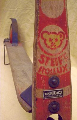 Teddy-Marke-Druck: STEIFF Rollux Roller - Kinder-Spielzeug der 50er / 60er