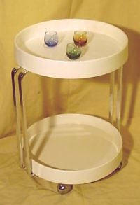 Roll-Beistelltisch mit zwei Ablagen, Servierwagen, Rollwagen Roll-Beistelltisch mit zwei Ablagen, Servierwagen, Rollwagen