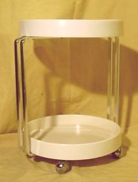 Roll-Beistelltisch mit zwei Ablagen, Servierwagen, Rollwagen