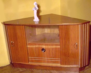 Eckschrank mit Vitrine im Mid-Century Stil