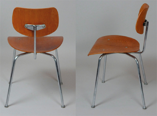 SE 68 Stuhl von Egon Eiermann versus Plywood Chair von Ray & Charles Eames