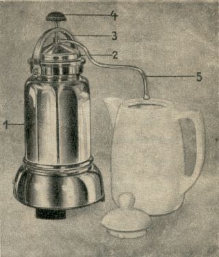 strombetriebener Kaffeezubereiter als Kaffeemaschine der 1930er Jahre